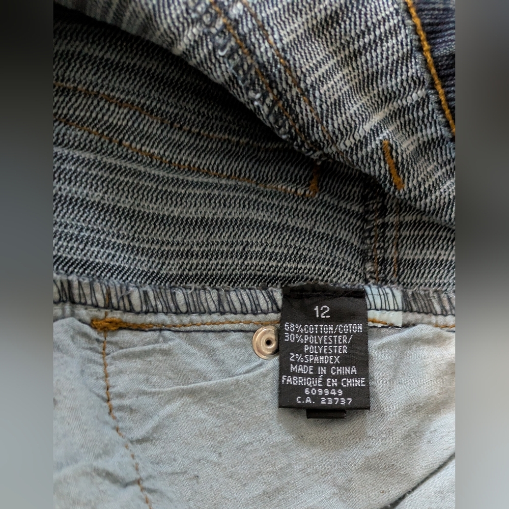 Gasoline Stretch Denim Jeans Mid-Rise Flare Pants Size 12 Bohemian Festival - Picture 7 of 15